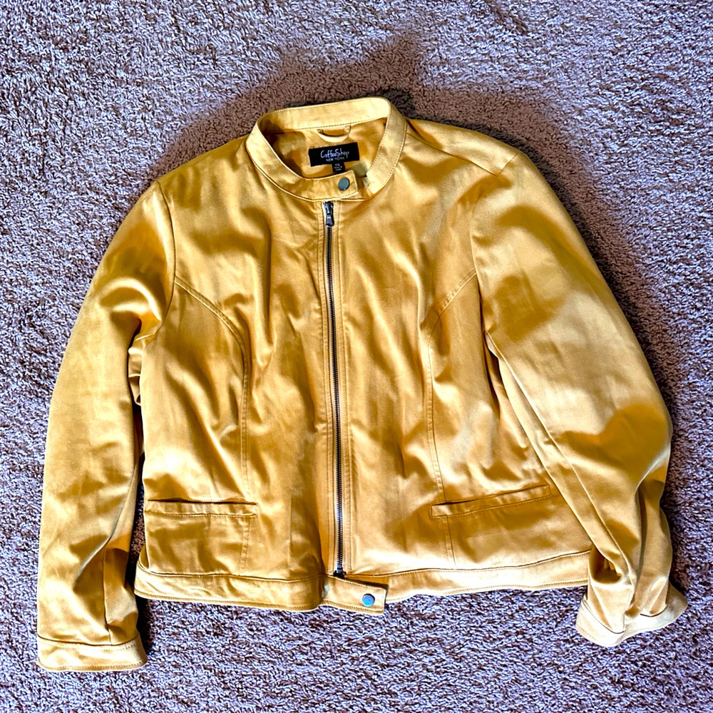 Mustard Suede Moto Jacket